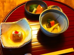 天ぷら膳 前菜3種
